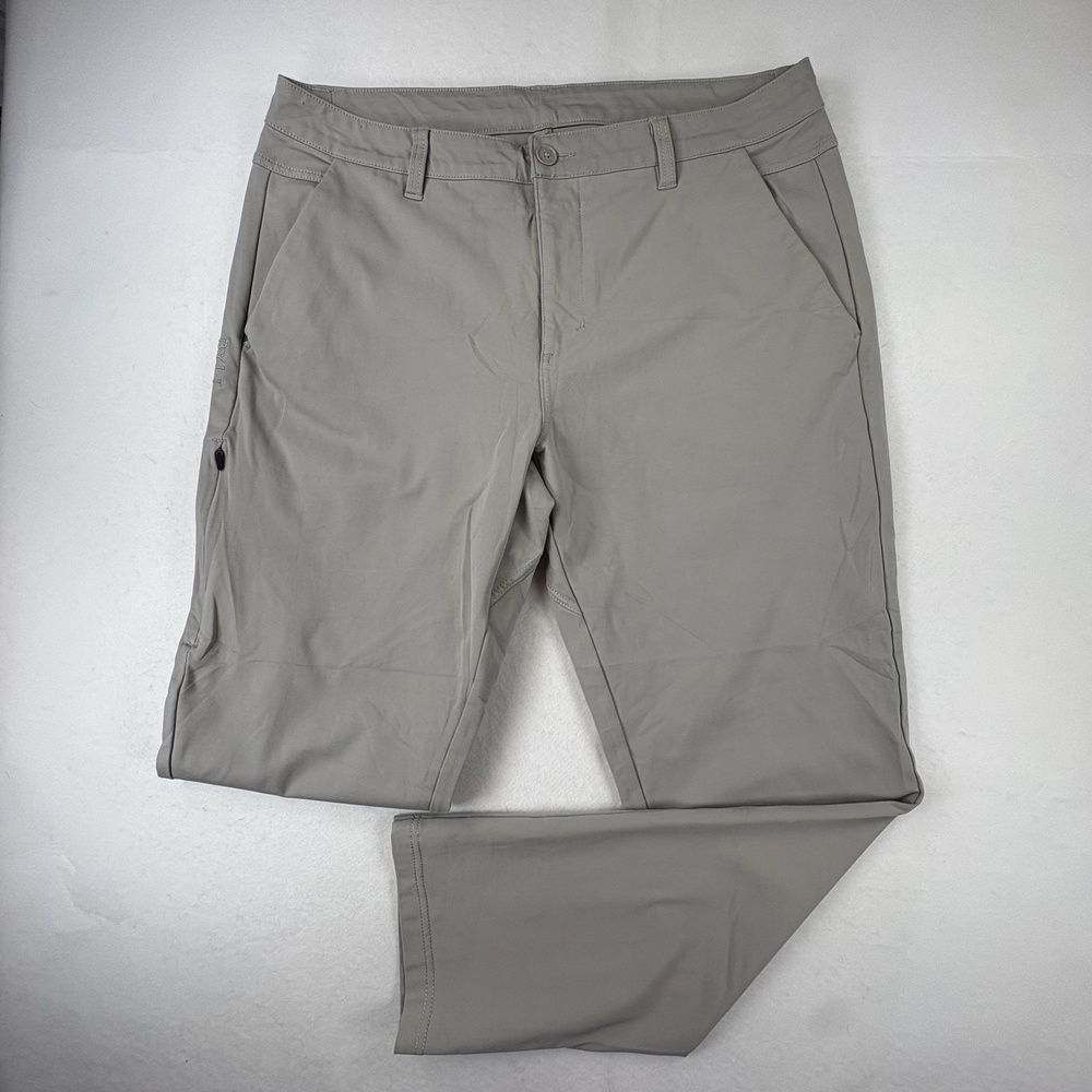 BYLT Chino Pants Mens 36x30 (Fits 34x30) Gray Regular Stretch Microfiber Casual